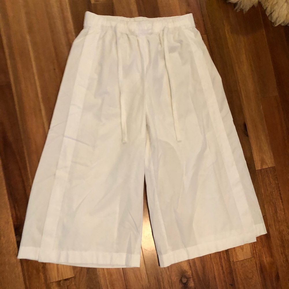 Vince White Wide Leg Cropped Pants